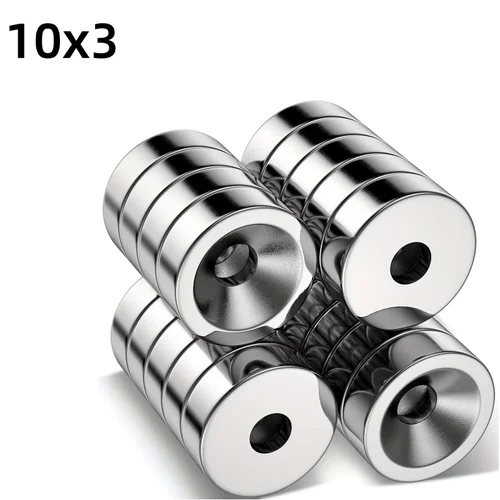 카운터싱크 구멍이 있는 소형 원형 자석, 네오디뮴 디스크 자석, 10x2.7mm 강력한 희토류 자석, 헤비 듀티 