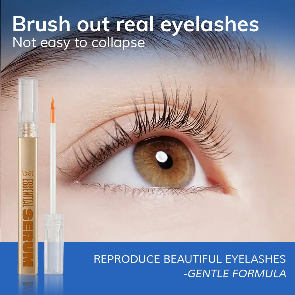 Suero de crecimiento rápido de pestañas, potenciador de pestañas naturales, esencia de elevación de cejas más largas y gruesas, pestañas más llenas, cosmético para el cuidado de los ojos ﻿