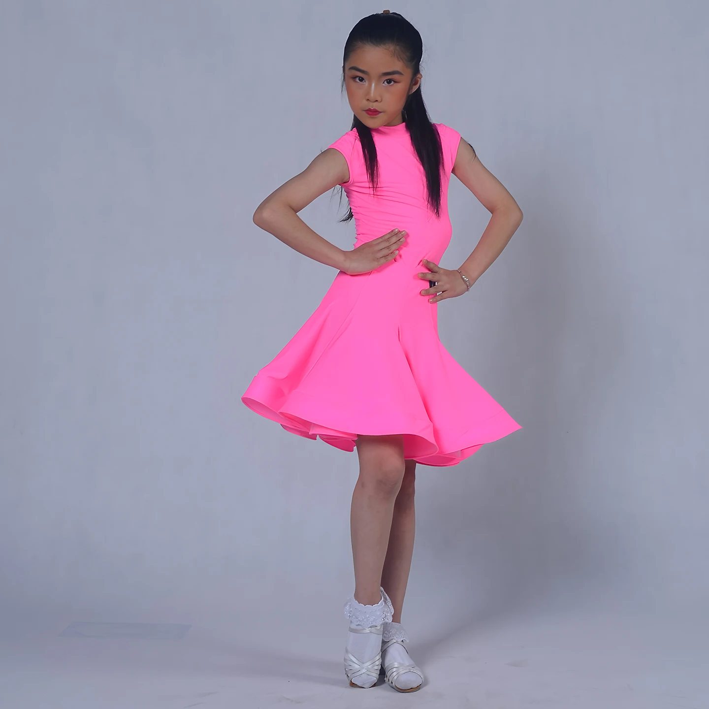 Professional Children Latin Dance Dress for Girls Ballroom Dancing Dresses Rumba Cha Cha Samba Practice Dress Latin Performance view 2