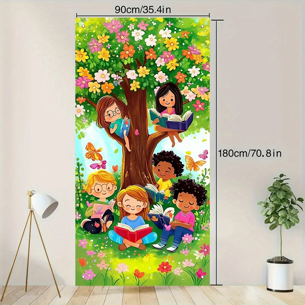 2D-Türbanner, 1-Feder-Türvorhang-Party-Banner – Polyester, geeignet für die Frühlingsdekoration und Fotografie-Hintergrund – Detail 4