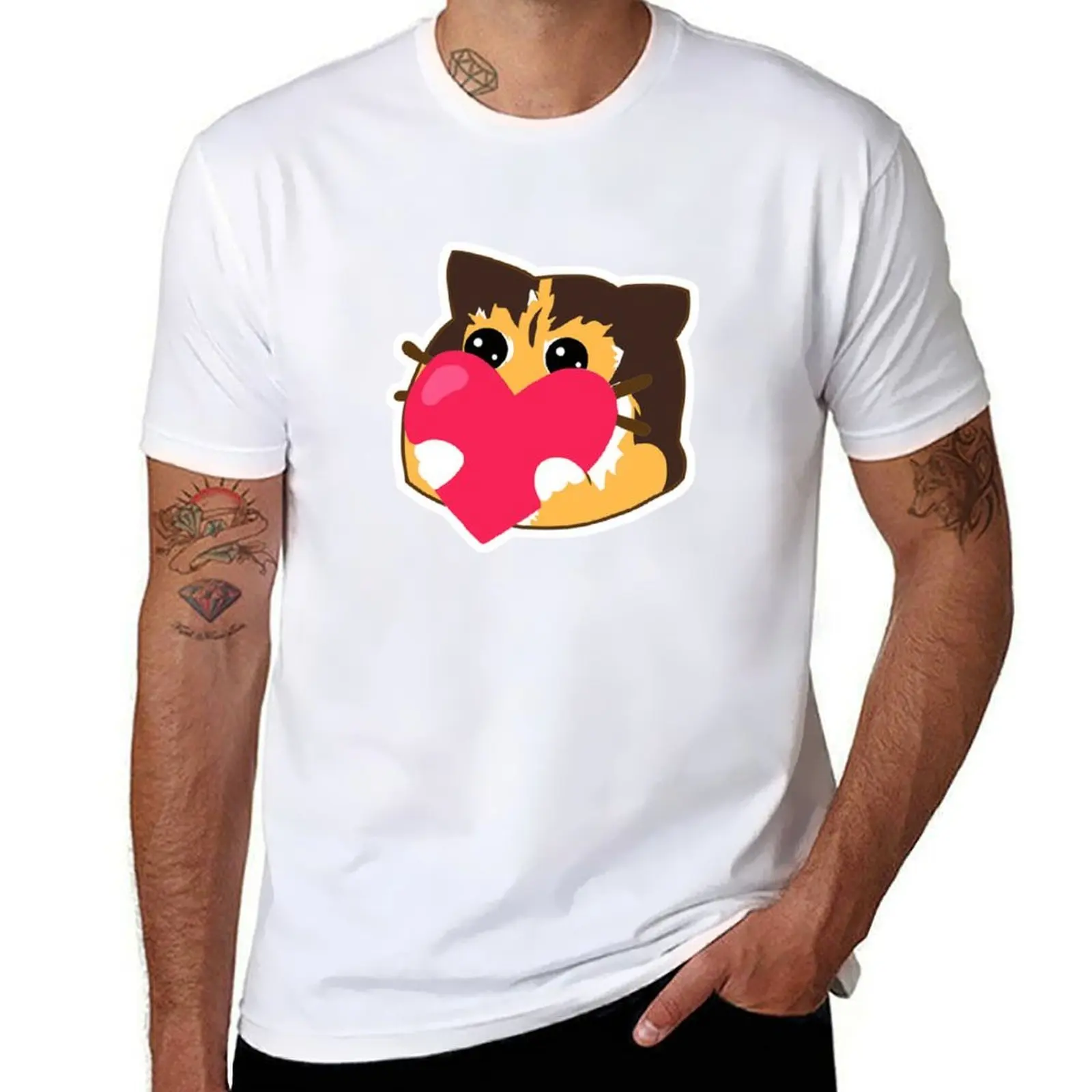 

Calico Cat Hugging Heart T-Shirt t shirts for man graphic funny t shirts for man cotton T-Shirt