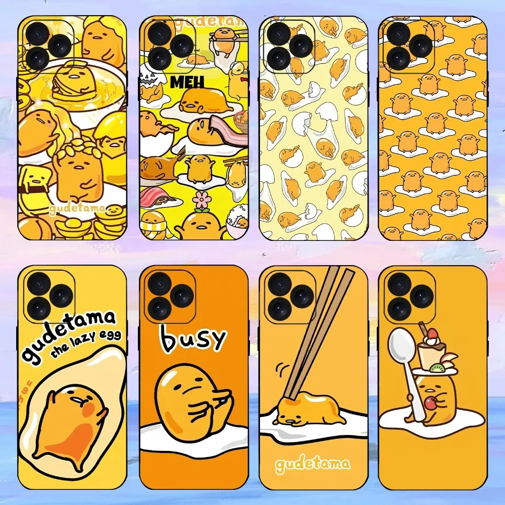 MINISO Sanrio Cartoon G-Gudetama Phone Case For iPhone 15 14 13 12 11 8 Mini Xr Xs X Xsmax Pro Max Plus Shell