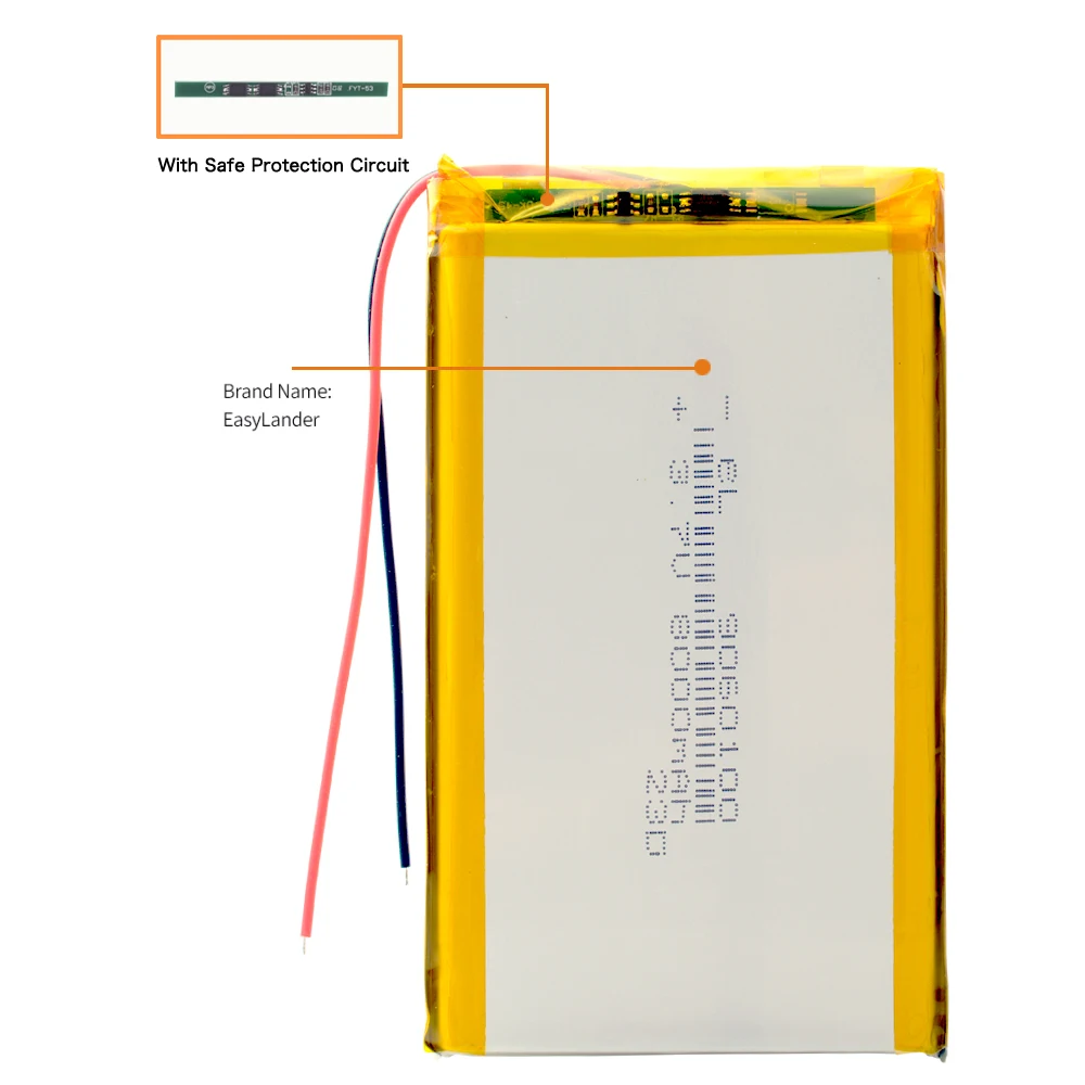 3.7V 8000mAH 9060100 Polymer Lithium ion / Li-ion Battery for Tablet Pc Power Bank GPS Mp3 Mp4