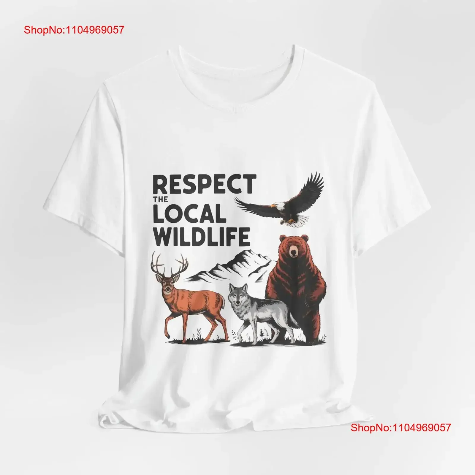 Respectar la vida silvestre local camiseta conservación entusiastas del camping vintage lavado ropa de diseñador ligeramente elegante