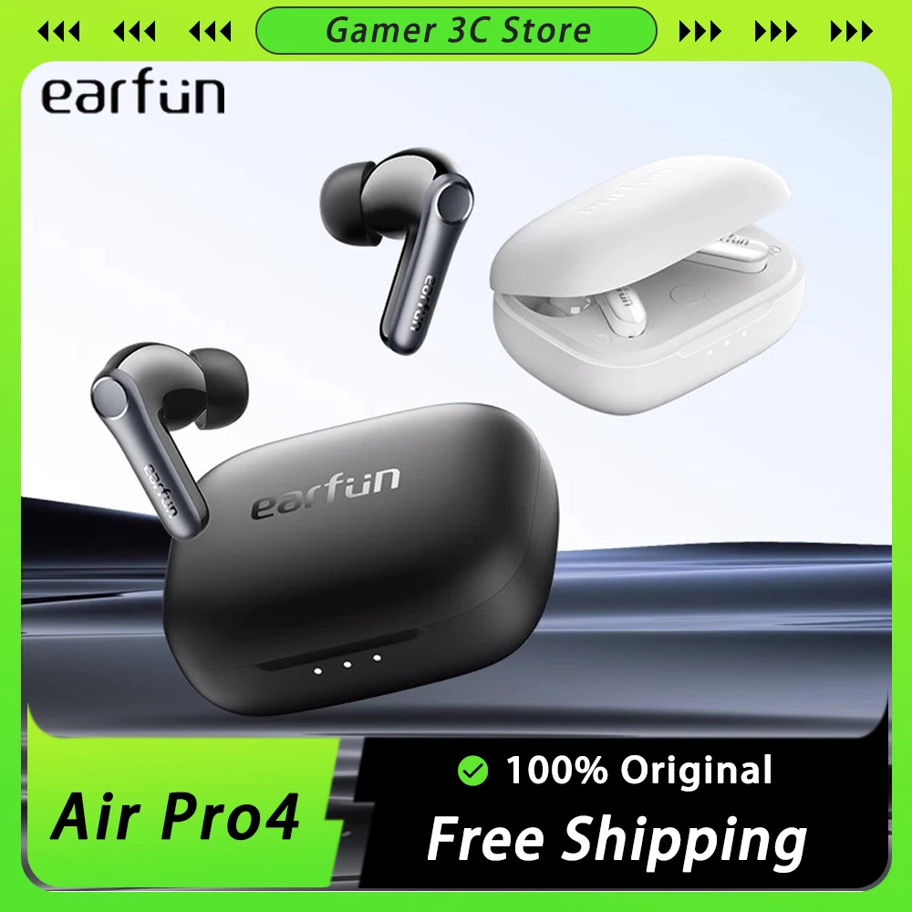 EarFun Air Pro 4 Wireless Earphone Active Noise Reduction HI-FI Bluetooth 5.4 Earphone E-sports IPX5 Earbud Custom Gamer Gifts