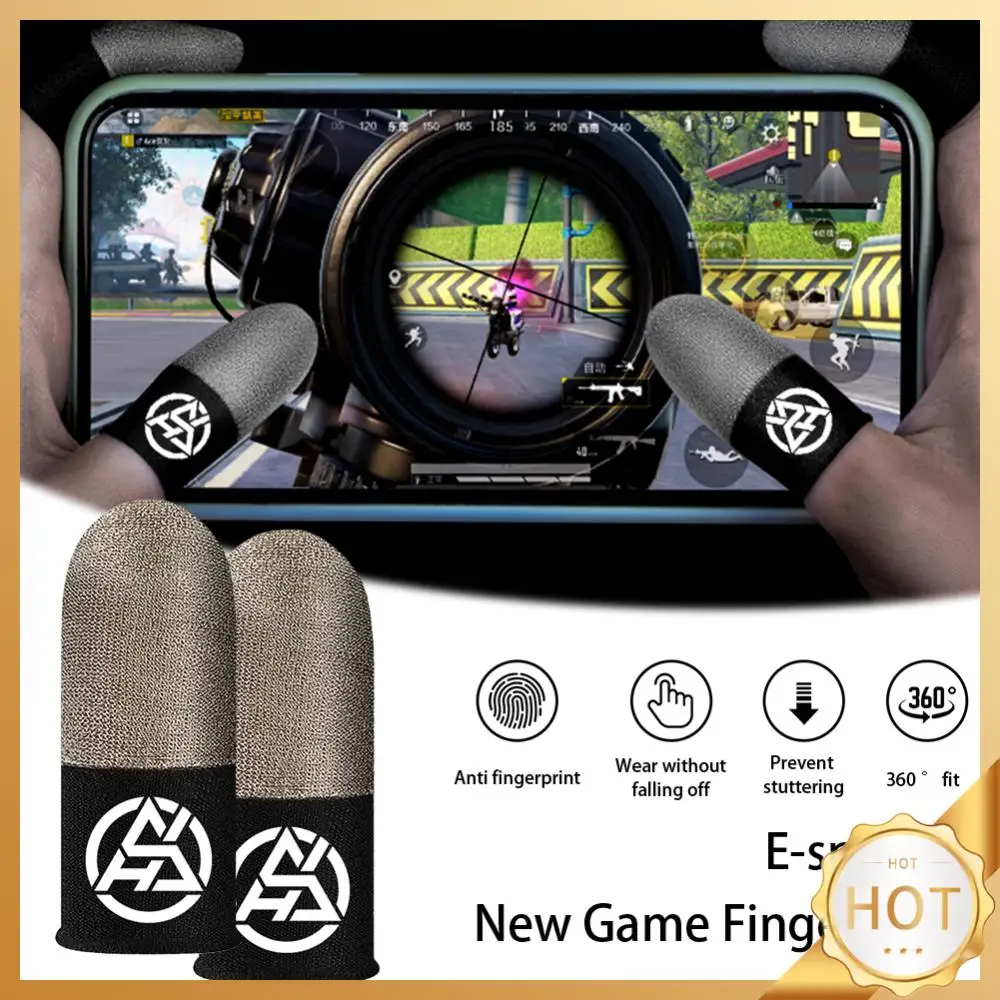 1/2 Pair Luminous Fingertips Sweat-Proof Game Finger Sleeve Non-slip Fingertip Cover Sensitive Mobile Touch Glove for PUBG Game