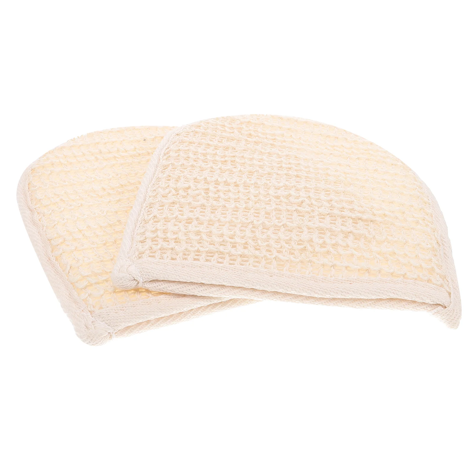 2 Pcs Cotton Loofah Exfoliating Mittens for Bathing Shower Gloves Scrubber Brush