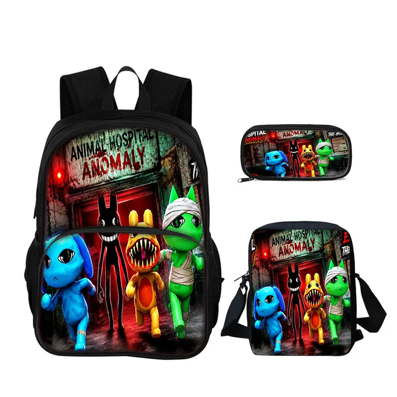 Animal Hospital Backpack For Students Shoulder Bag Pencil Case Horror Animal Hospital Anomaly Backpack Bookbag Hight Quality