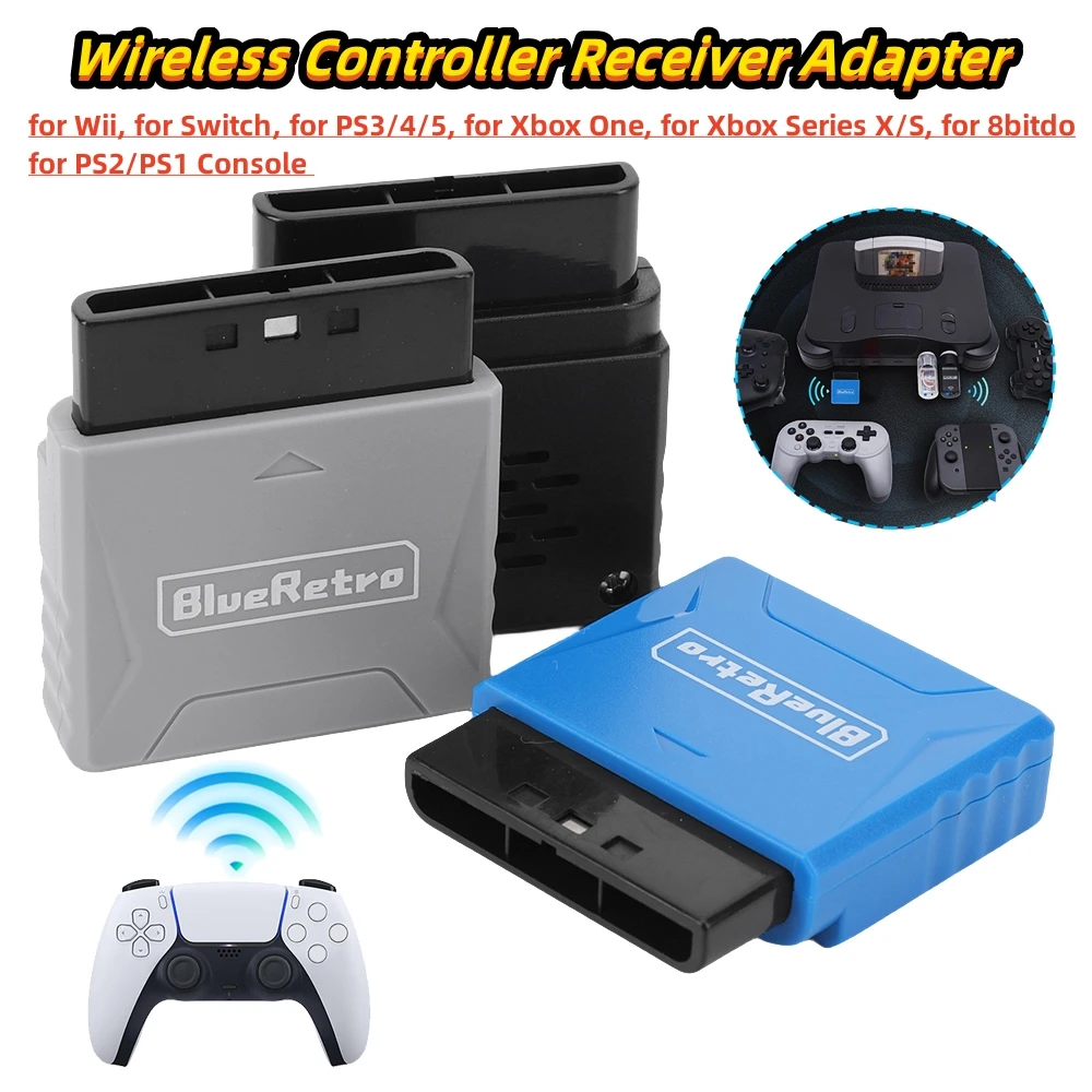 BlueRetro Wireless Game Controllers Adapter for PS2/PS1 Game Console Gamepad Adapter Converter for 8bitdo/PS4/PS5/Xbox One S/Wii