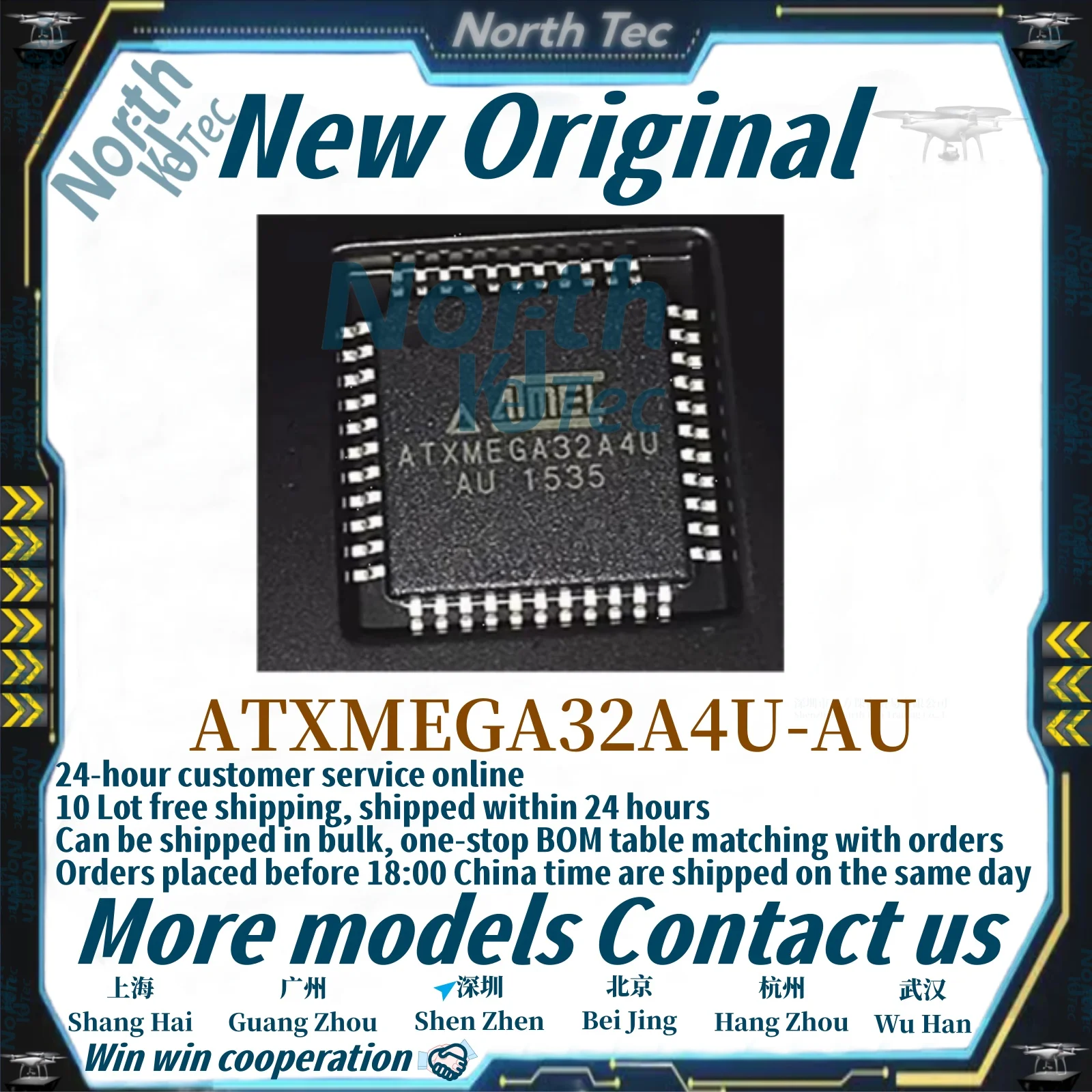 1pcs/Lot New Original ATXMEGA32A4U-AU TQFP44 in stock ATXMEGA32A4U