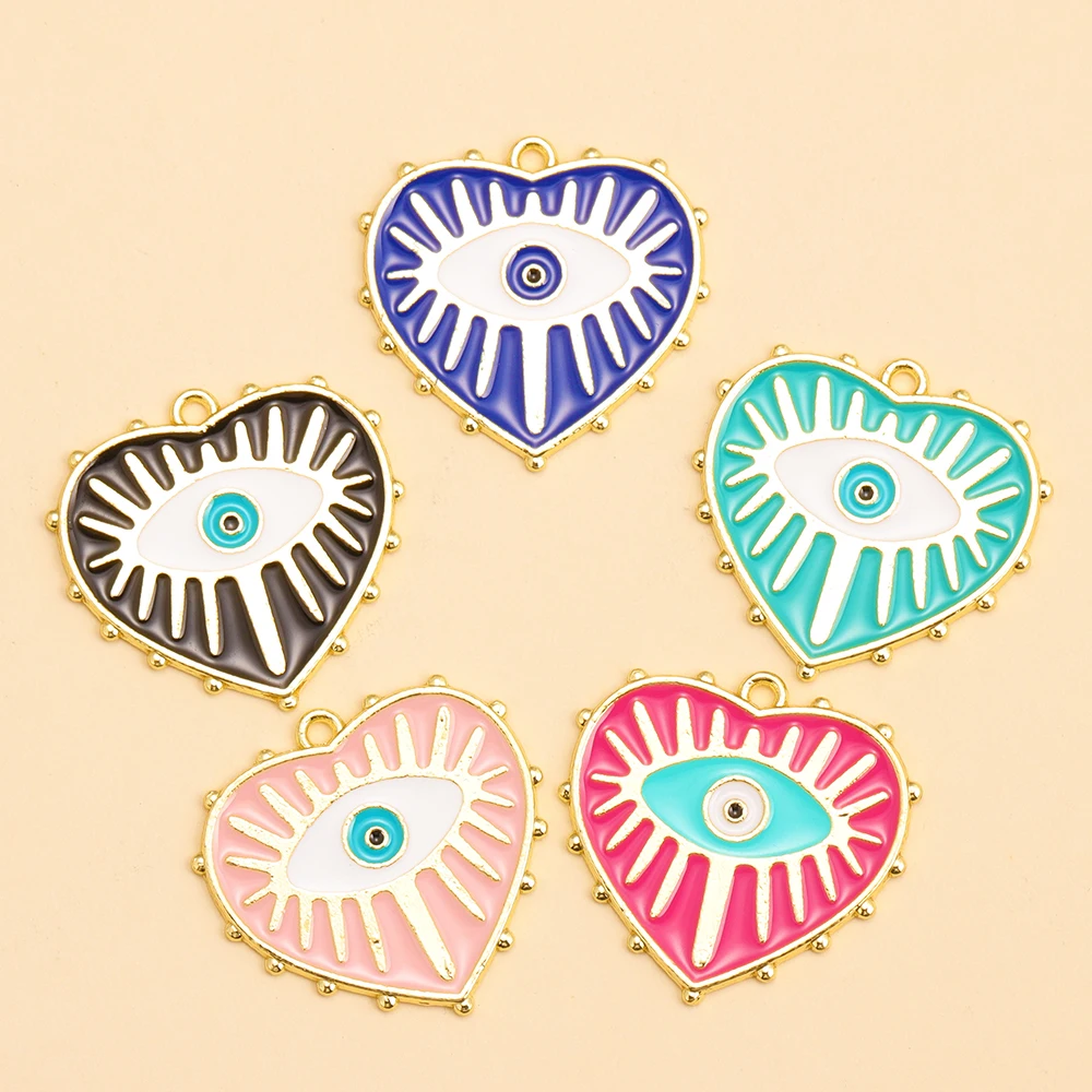 Silver Plated Alloy Evil Eye Charms for DIY Jewelry Making