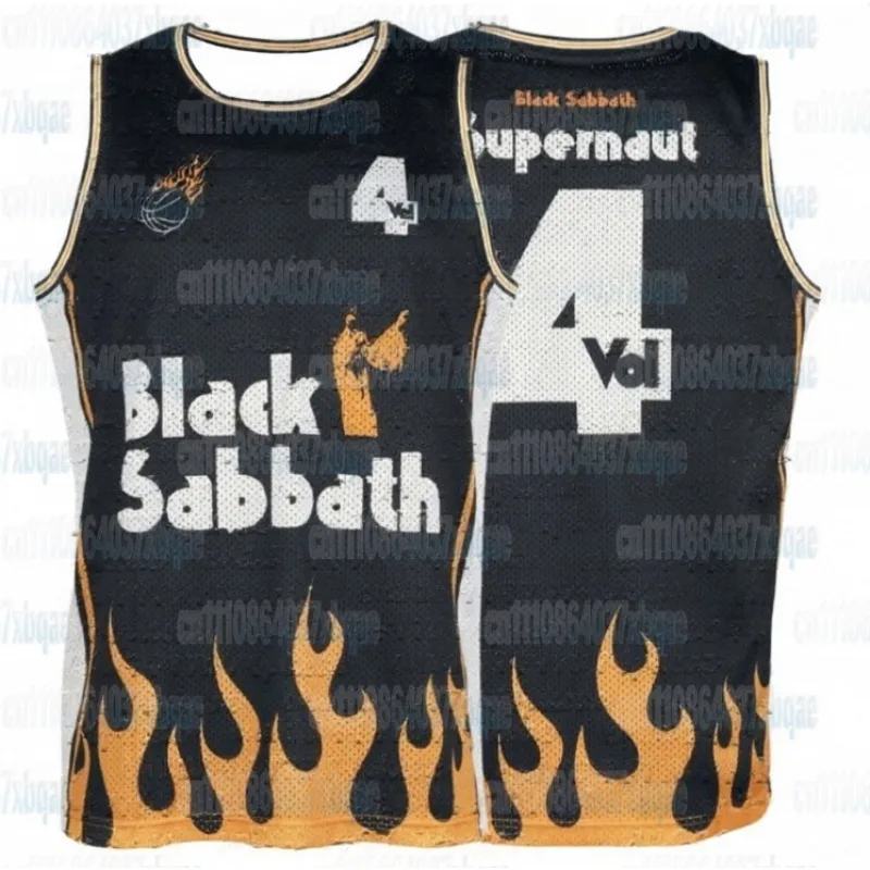 Family Black Sabbath Jersey Flame 3D-Druck Größe 4 Ärmellose Rock-Musik-Gedenkweste Atmungsaktiv Schnelltrocknend – Detail 4