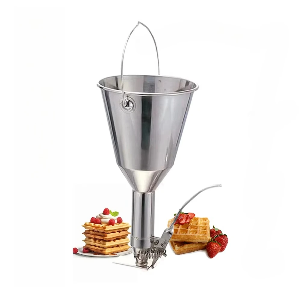 1L stainless steel syrup funnel hotel restaurant kitchen tools batter dispenser holder pancake batter dispensing tool