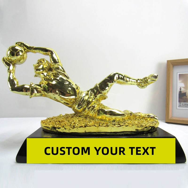 

2024 Goalkeeper Trophy Best Goalkeeper in Football Match Customizable Name Souvenir Gift for Boyfriend Student Souvenir