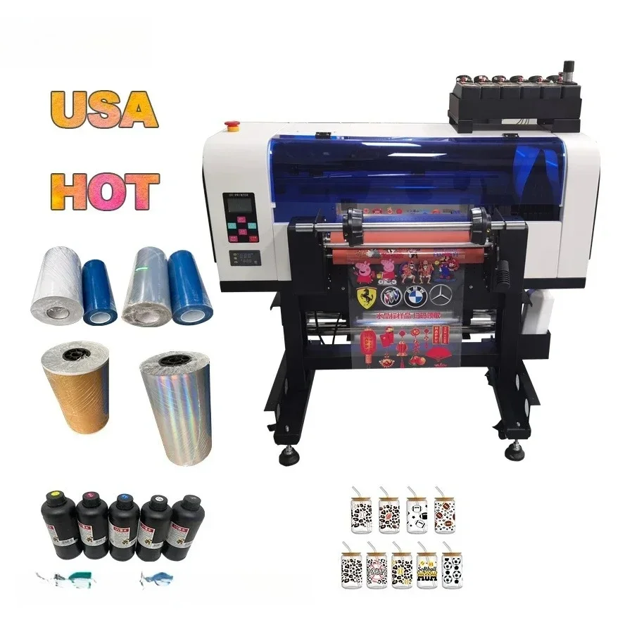 30 cm uv a3 printer dtf uv printer desktop color label packaging varnish digital uv wcmyk label printer
