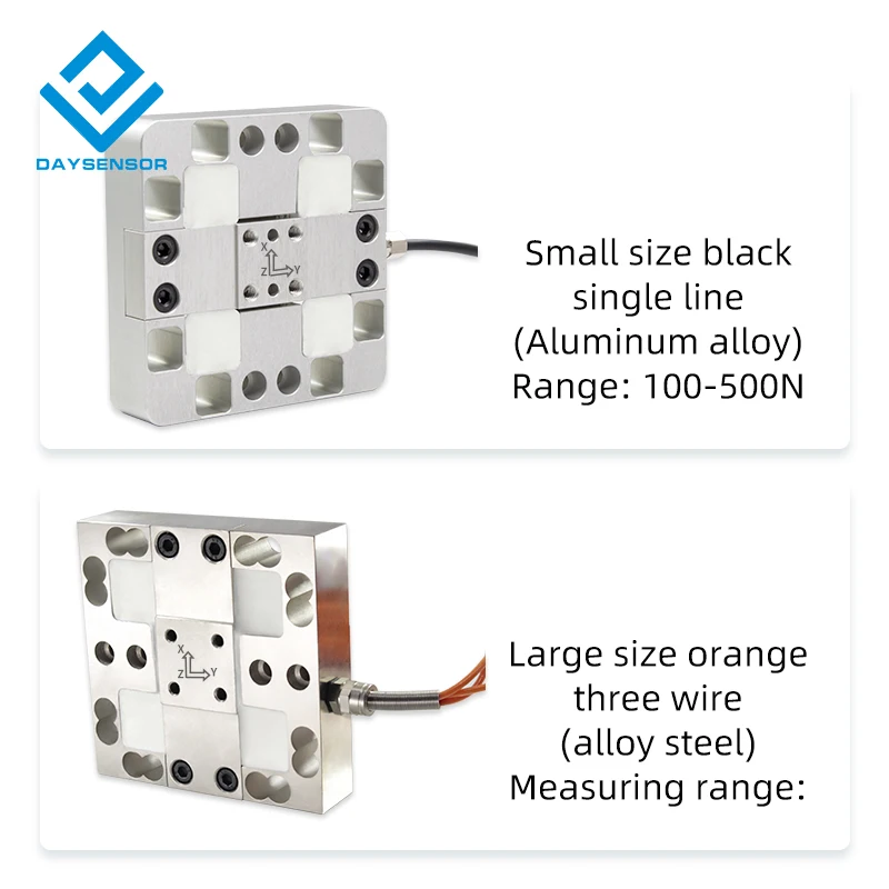 2000N 5000N Laboratory High Temperature Triple Six Three 3 Multi Transducer 6 Axis Fx Fy Fz 3D Triaxial Load Cell Force Sensor