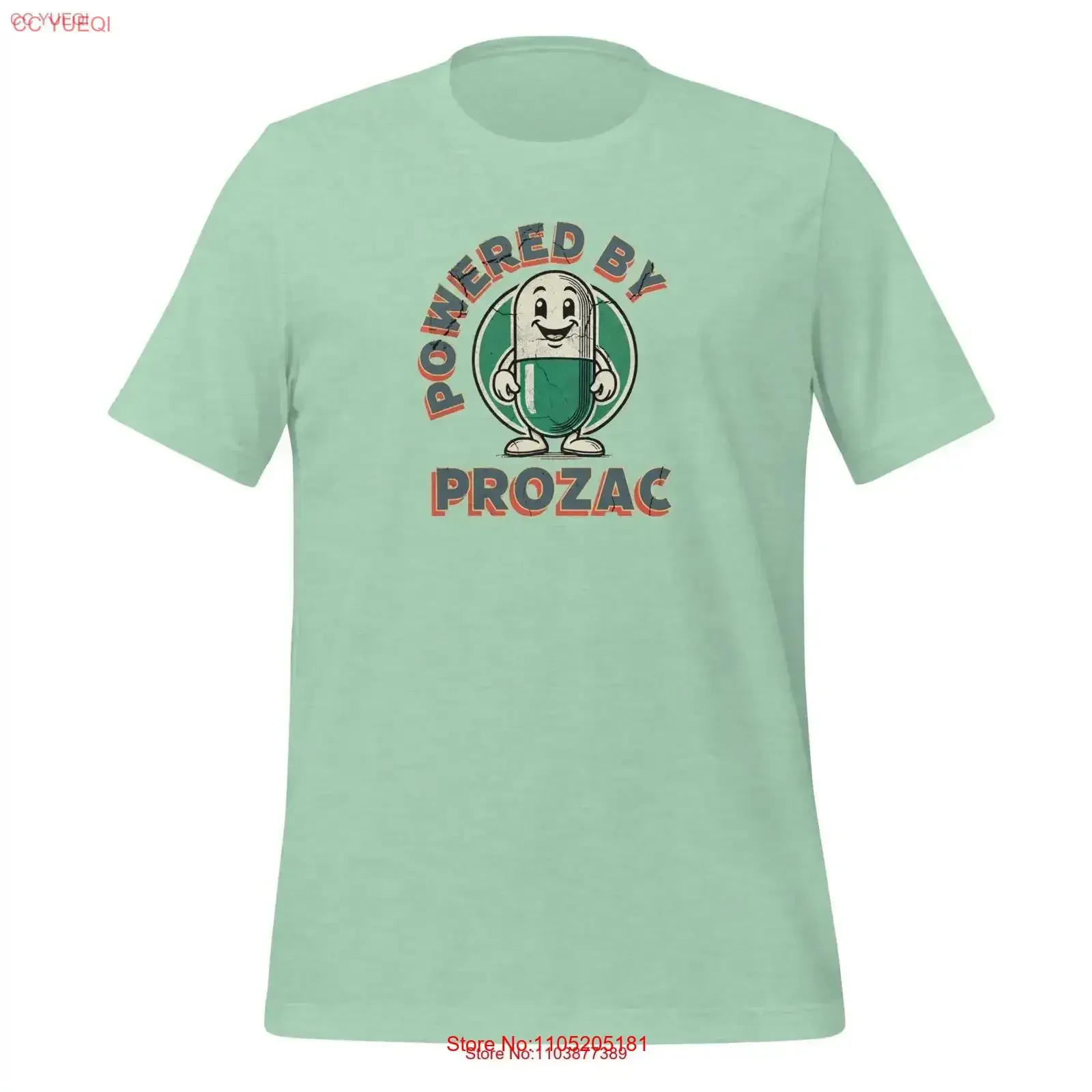 Vintage Retro T Shirt Powered by Prozac Casual Comfort Mental Health Awareness vintage Washed Soft Top For Everyday Wear homme
