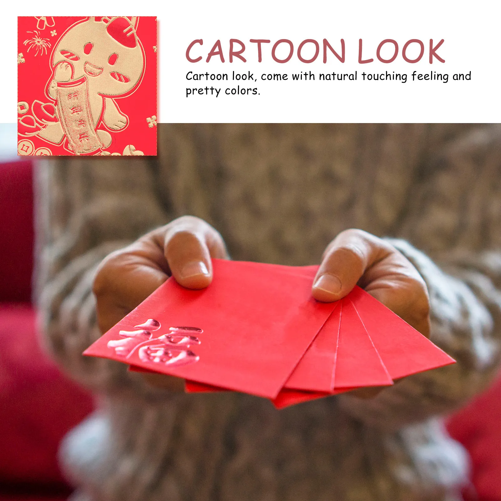 

24Pcs Paper Red Packets 3D Red Envelopes Cartoon Rabbit Money Bags Spring Festival New Year Gift 2023 Money Bag