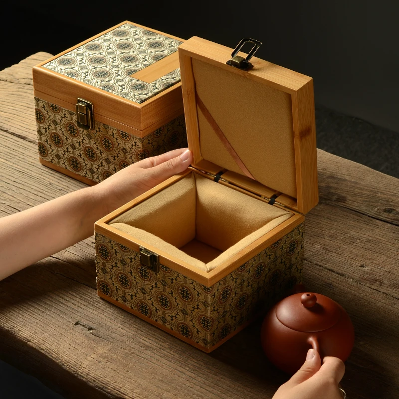 

Bamboo Drawer Box, Jewelry Organizer, Pure Patch Craft, Teapot Fragile Packaging Box, Gift Storage Box, Pill Cosmetic, Fashion