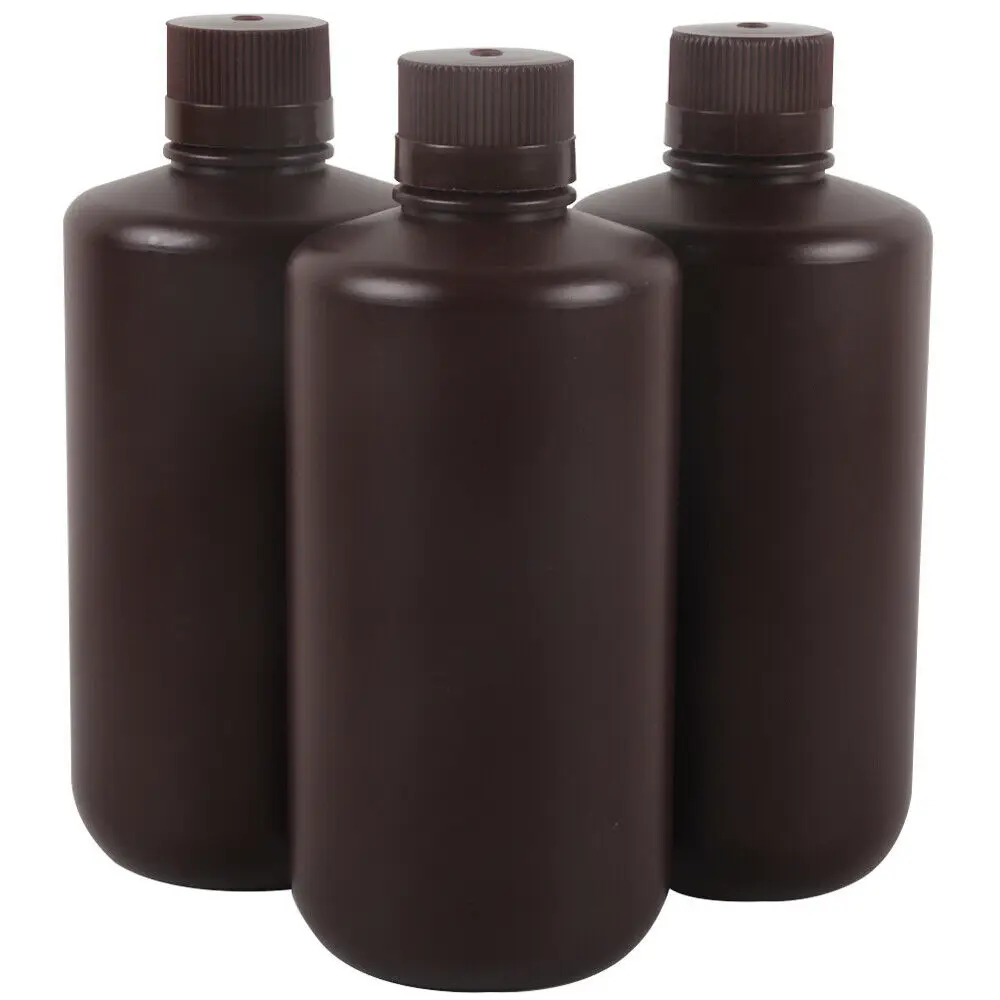 3x 1000ml Darkroom Film Developing Chemical Bottles Developer UV Resin 3D/LCD/DPL Printer Chemical Liquid Storage