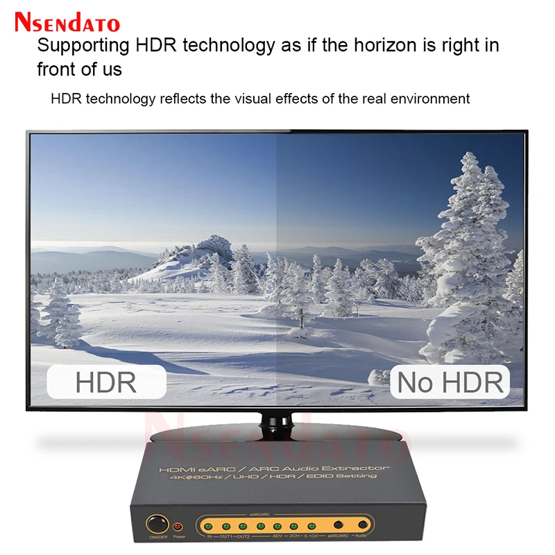 HDMI HDR Switch Extractor Audio HDMI 4K 60Hz eARC ARC HDMI 2.0 eARC ARC Switcher Extractor For Dolby atmos DTS AC3 LPCM EDID TV