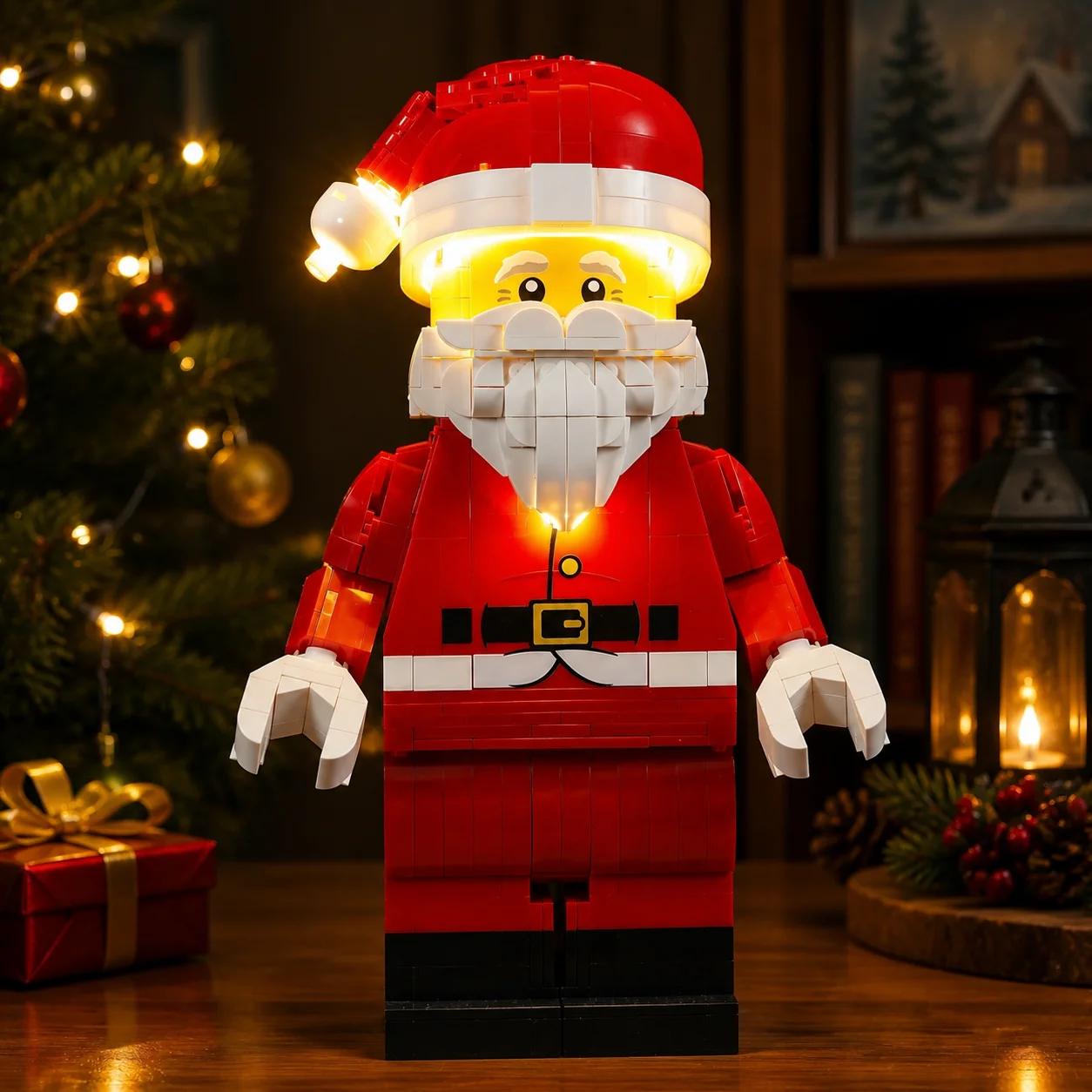 HPROSPER 5V LED-Licht (kein Modell) für Lego 40820 Große Weihnachtsmann-Minifigur, dekorative Lampe mit Batteriekasten