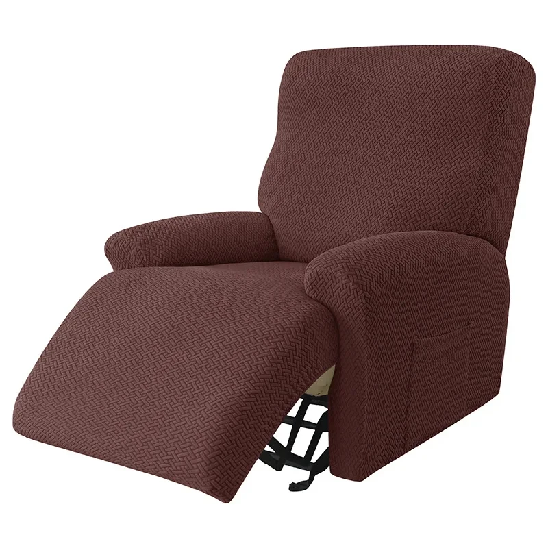 Recliner Chair Cover Stretch Thick Soft Recliner Slipcover Jacquard Sofa Couch Armchair Cover 4 Separate Piece Elastic Protector view 5