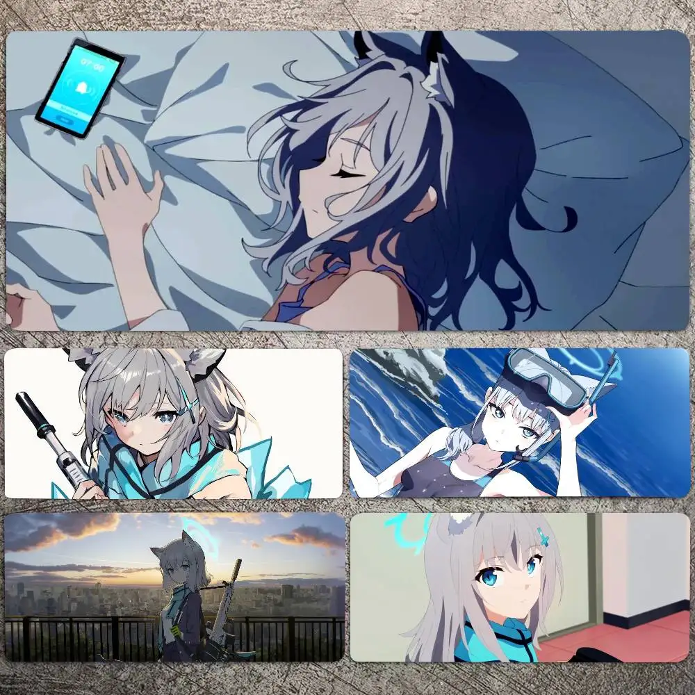 Shiroko Games Blue Archive Mousepad Non-slip Suitable For Office Computers Laptops E-sports Game Desk Mats XXL Keyboard