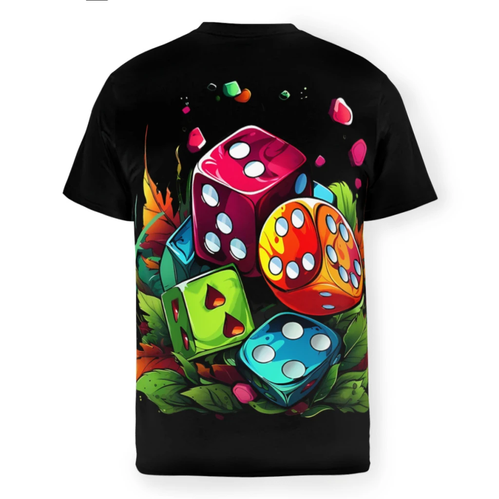 Gambling Dice Polyester TShirts Rolling For Fortune Distinctive Men's Thin T Shirt Hipster Clothing