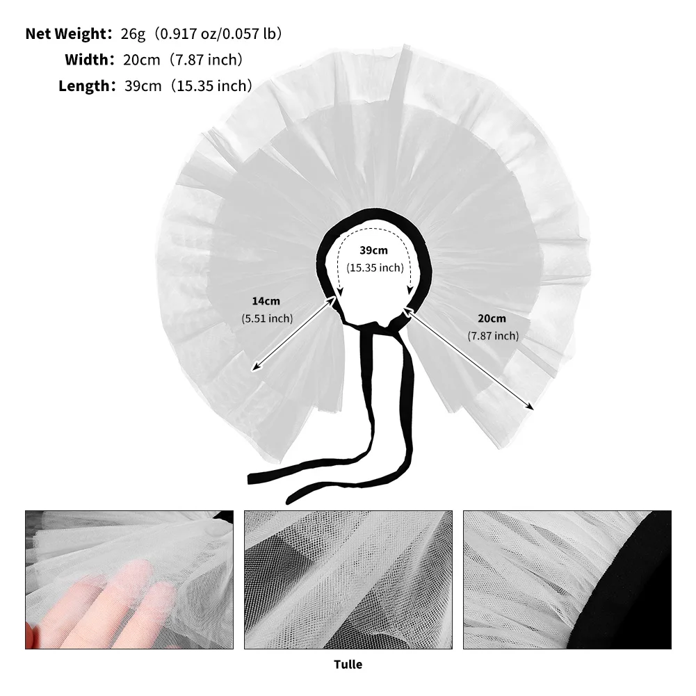 Fashion Tulle Ruffle Collar For Women Party Clothing Accessories Detachable Neck Ruff Luxury Victorian Cosplay Clown view 6