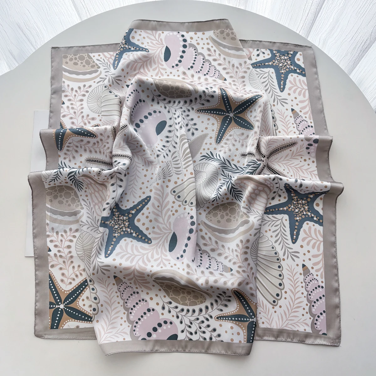 New Printed Square Scarf For Women Fashion Soft Stain Scarves Bandanas Luxury Hijab Neckerchief Elegant Beach Shawl Wraps view 6