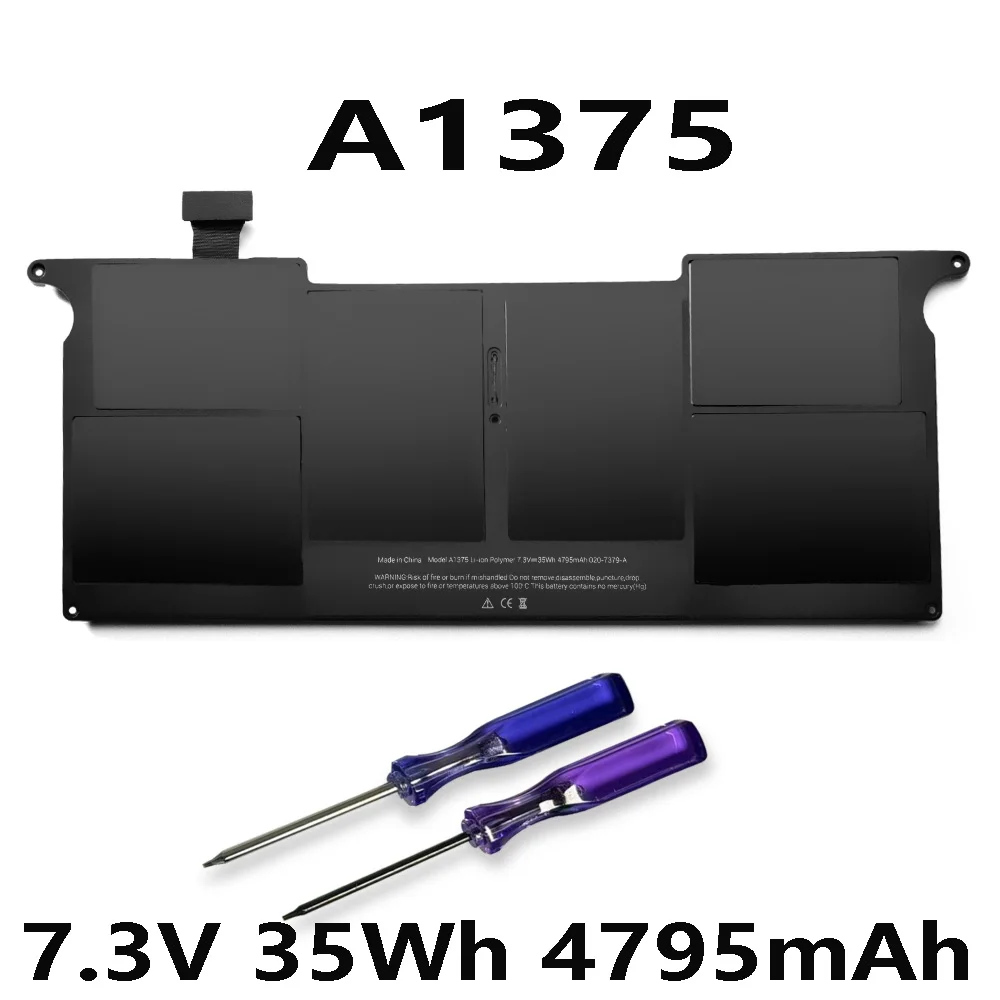 

A1375 A1370 35Wh 7.3V 4795mAh Laptop Battery For Apple MacBook Air 11" Inch Late 2010 MC505 MC507LL/A 661-5736 Free Tools