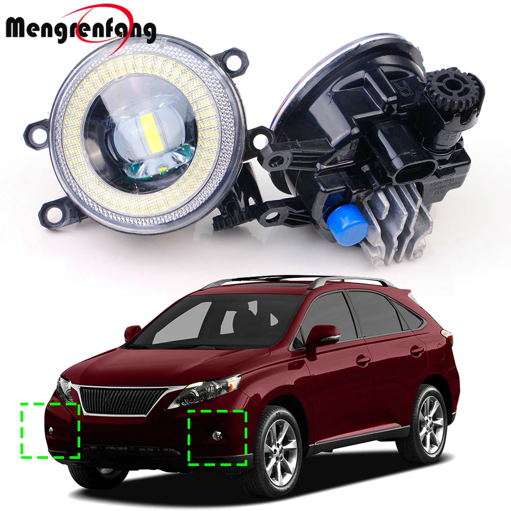 2in1 Car Front Fog Light LED Angel Eye Daytime Running Lamp 30W 8000LM For Lexus RX350 RX450h III 2010 2011 2012 2013 2014 2015