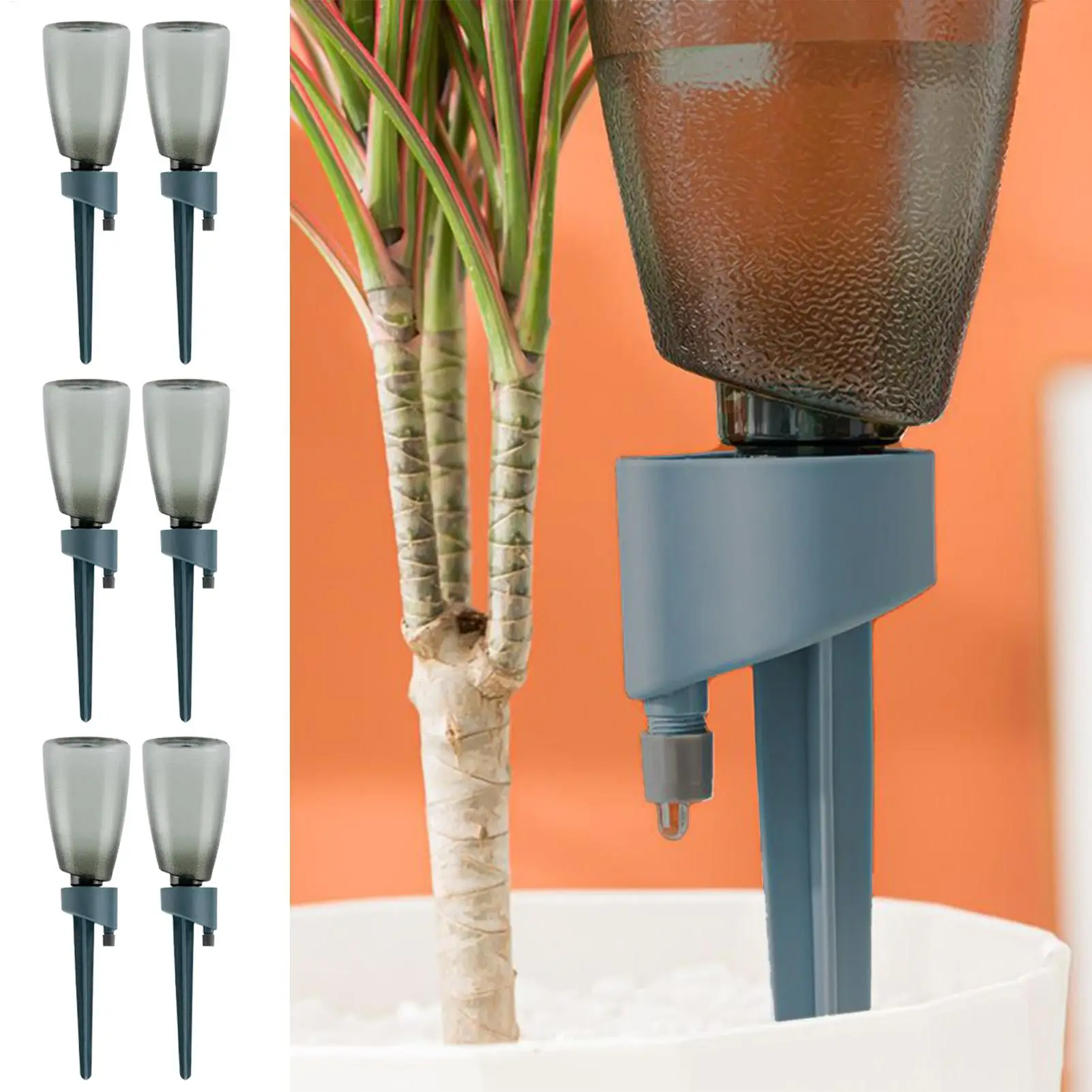 Watering Spikes 6 Pieces Automatic Irrigation Stakes with Control Valve Plant Watering Devices for Outdoor Garden Yard Balcony