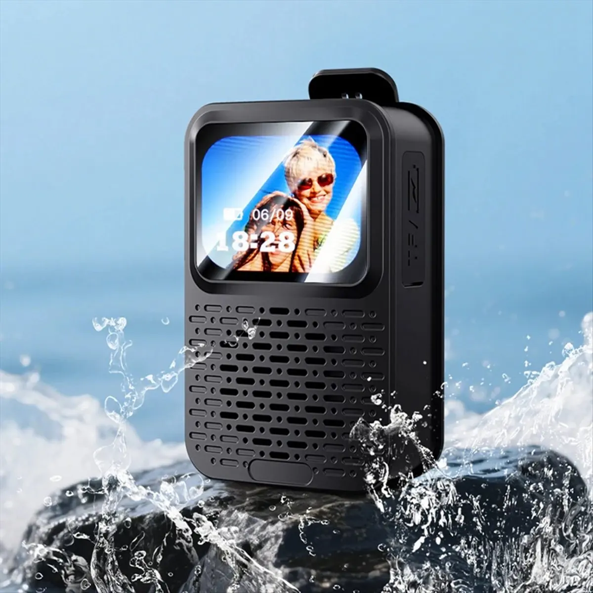 

【КУПИТЬ СЕЙЧАС】 Носимый умный динамик IPX5 Водонепроницаемый смарт-экран Мощный бас-сабвуфер Сенсорный экран Будильник Беспроводной плеер, B