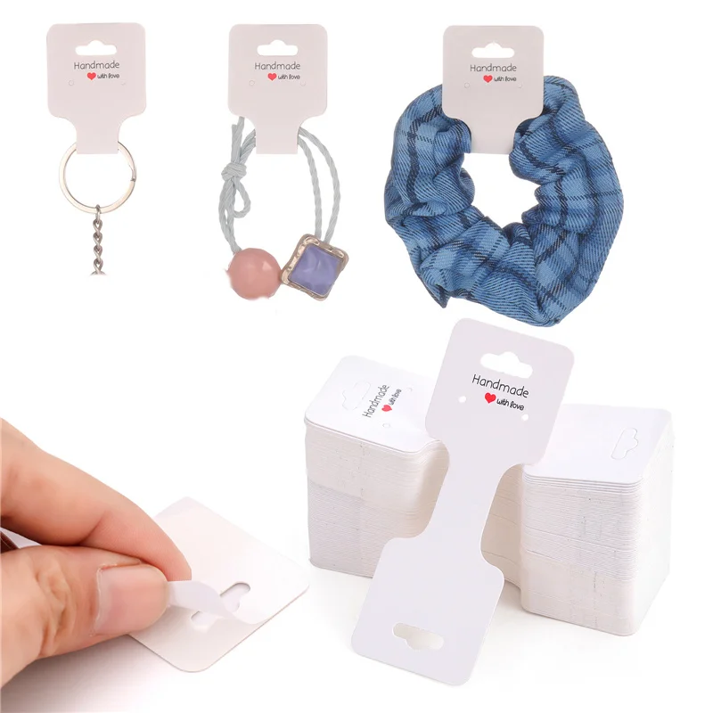 50pcs Self Adhesive Bracelet Keychain Display Paperboard Ring Cardboard Necklace Cards Cases Tags Holders For Jewelry Packaging