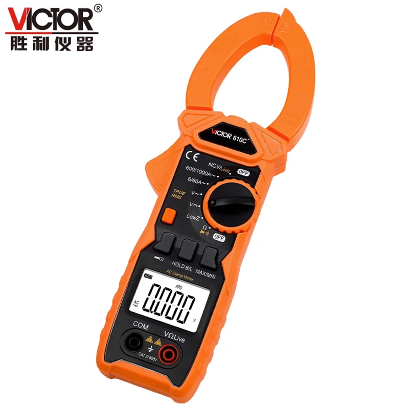 Victory Multimeter Vc610C High-Precision Portable Clamp Meter Multimeter Clamp Meter Digital Display Electrician Multimeter