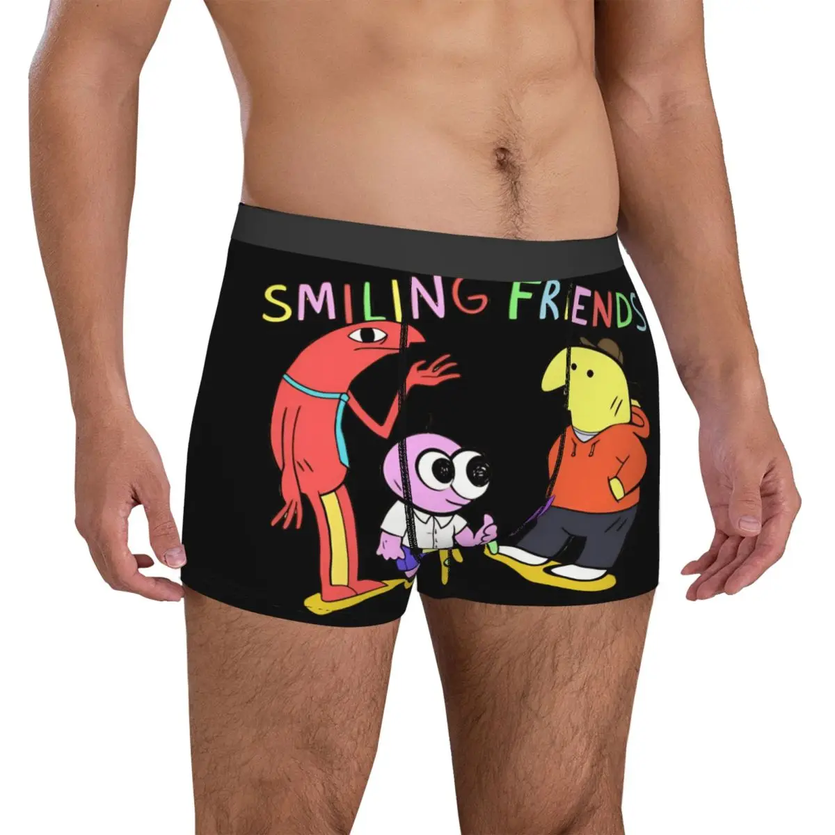 Smiling Friends Group Underwear Design Boxer Shorts Hot Sale Males Underpants Classic Boxer Brief Gift Idea