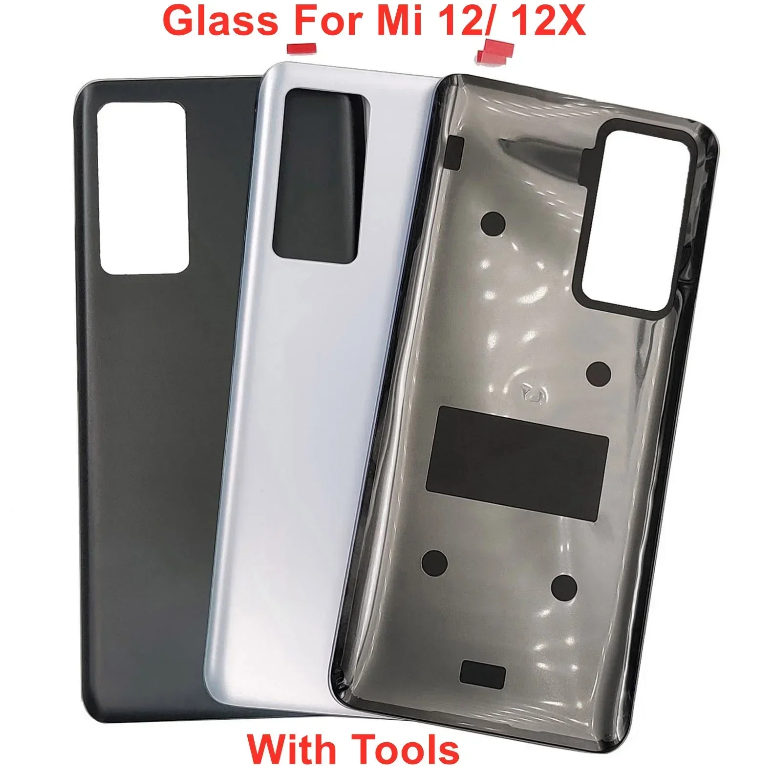 A+++ Glass Back Lid Door For Xiaomi 12 12X Hard Battery Cover Rear Housing Panel Shell Case With Adhesive Glue Sticker