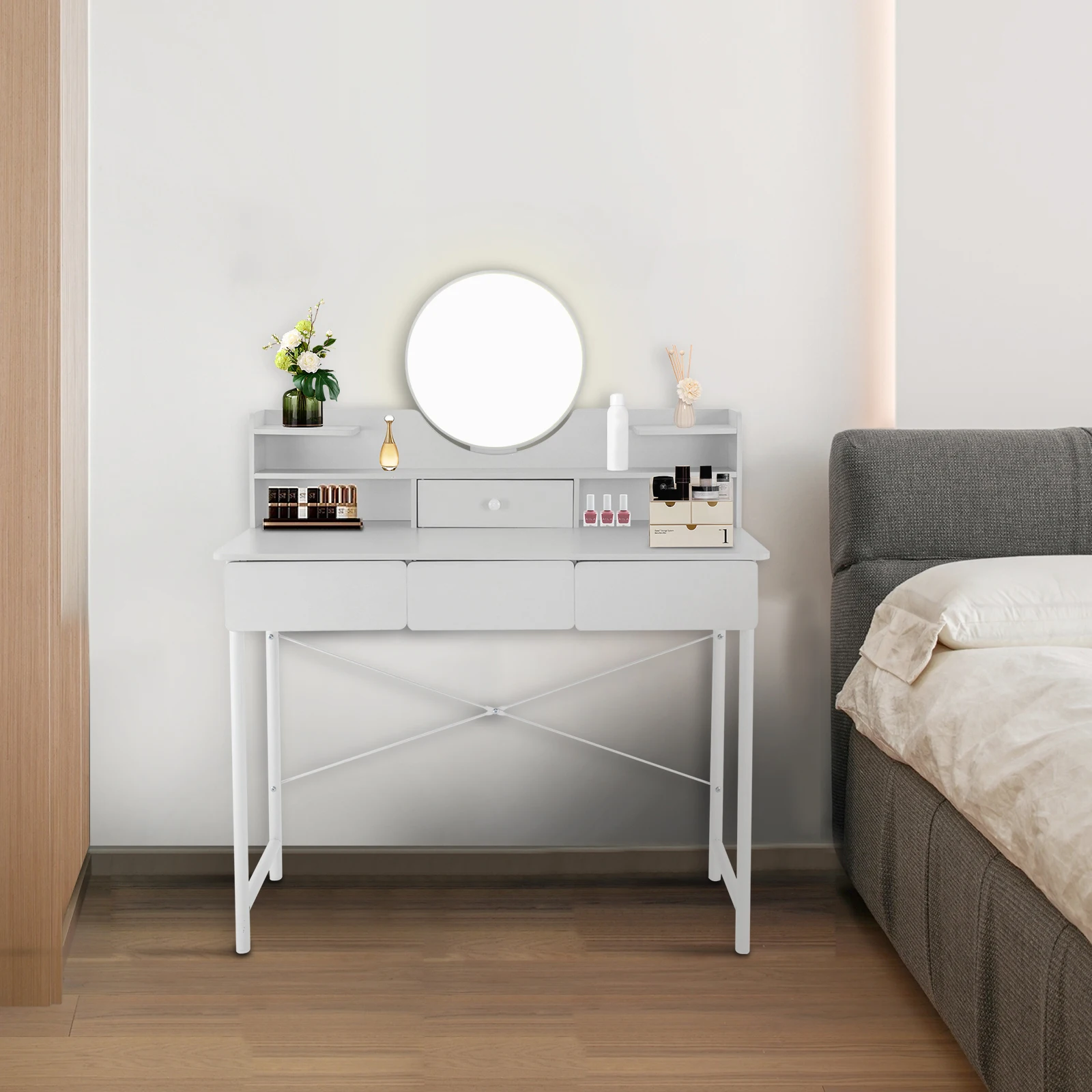 Meja Rias Meja Rias Putih atau Meja Rias dengan 3 Laci & 1 Pintu