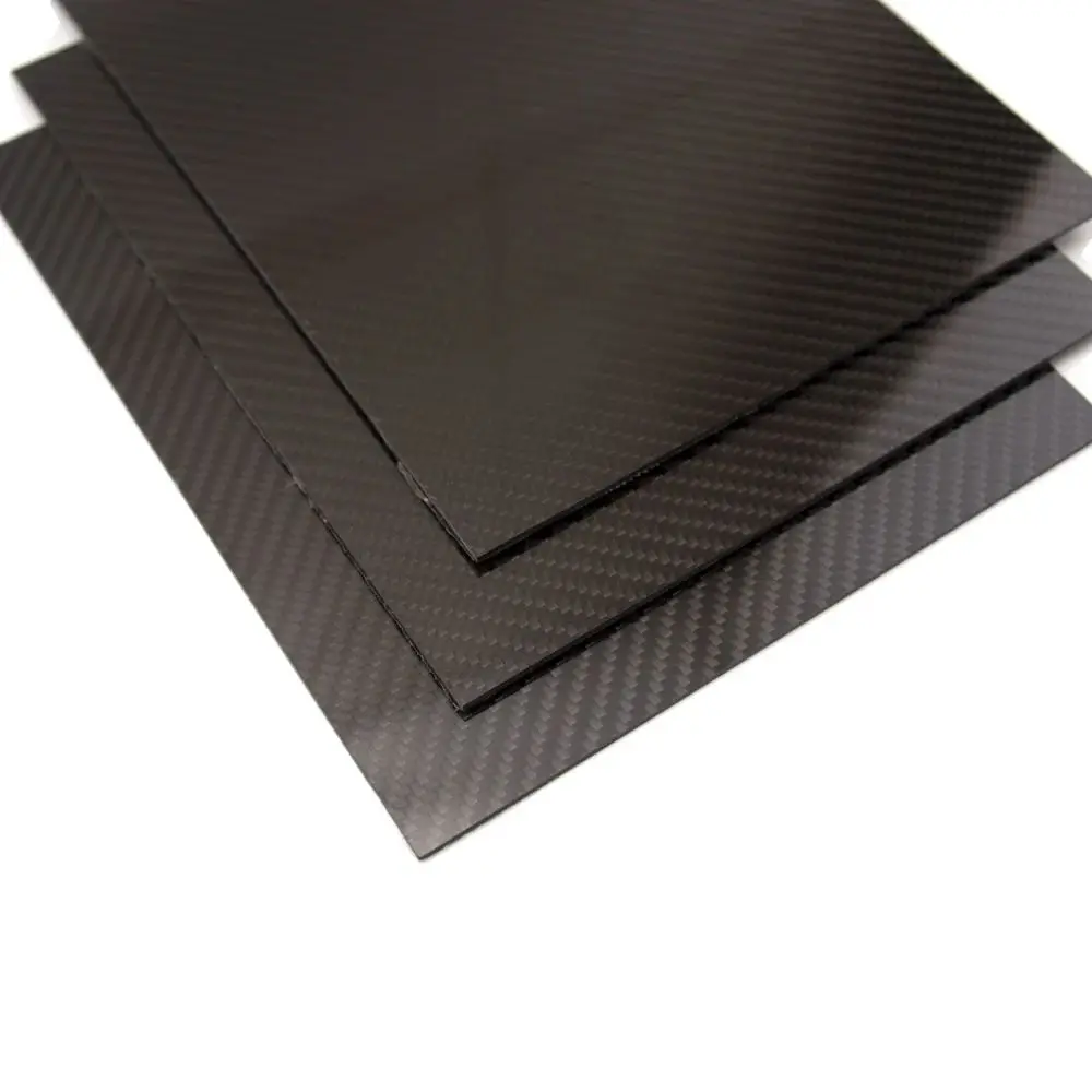 1 pz 200x250MM 3K Full Carbon Fiber Sheet Board Twill lucido/opaco resistenza pannello spessore 0.5-5MM per modello RC