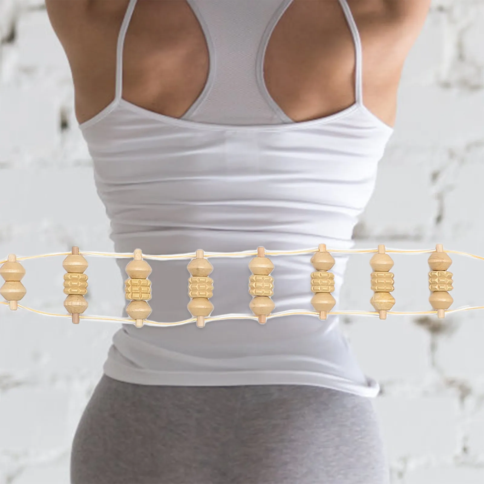 Wood Muscle Roller Massage Stick Leg Back Neck Waist Fitness Tool Stress Relief Self Care Manual Massager Mixed Color