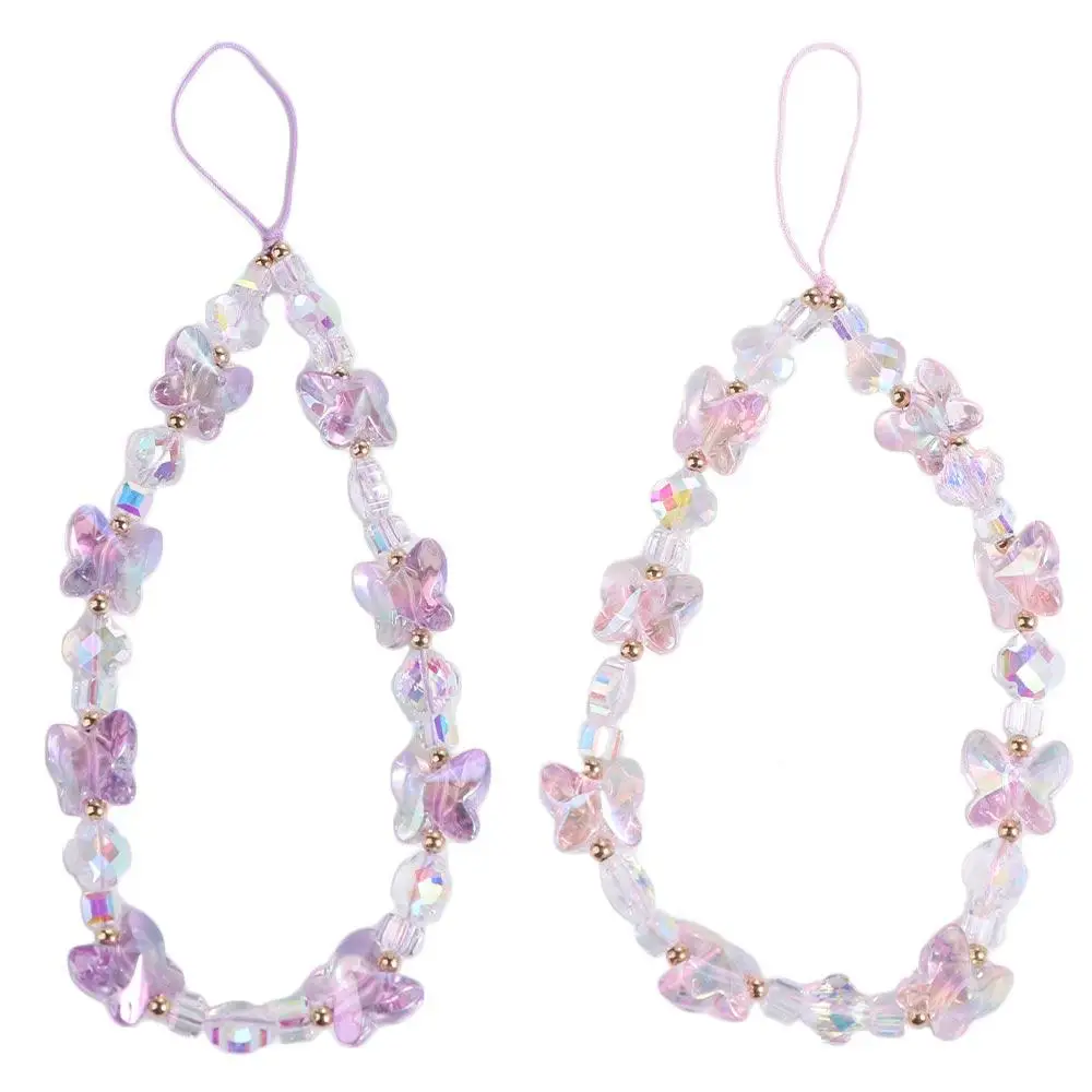 

Transparent Acrylic Mobile Phone Chain Sweet Girl Butterfly Y2K Phone Pendant Phonestraps Phone Charms Phone Lanyard Girl Woman