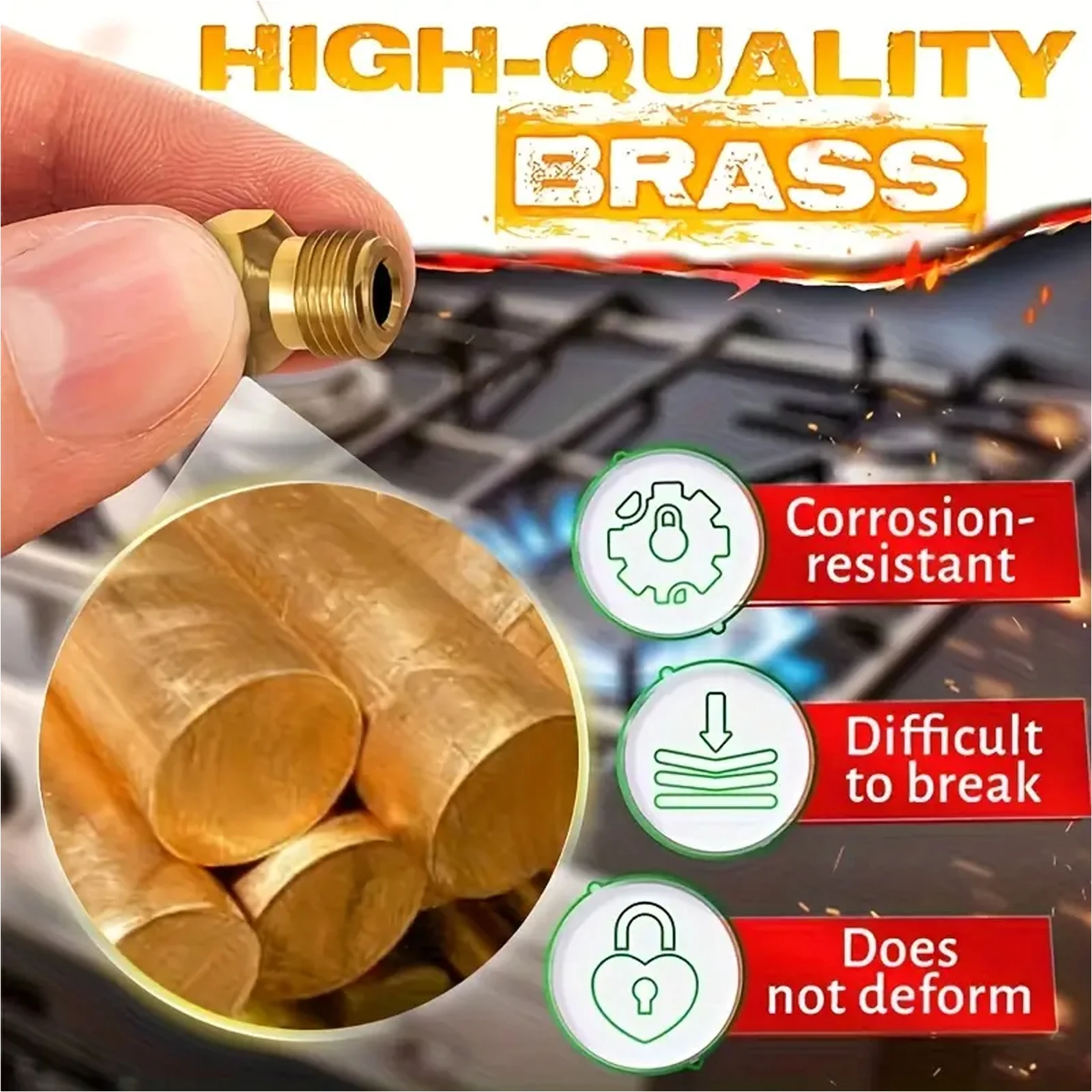 5Pcs M6 X0.75 Butane Gas Stove Nozzle Kit for Commercial Gas Stoves Replacement Parts,  for LPG Cooktops and Gas Injector