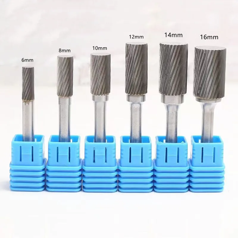 6mm A Type Head Tungsten Carbide Alloy Rotary File Drill Milling Carving Bit Point Burr Die Grinder Abrasive Tools for Metal