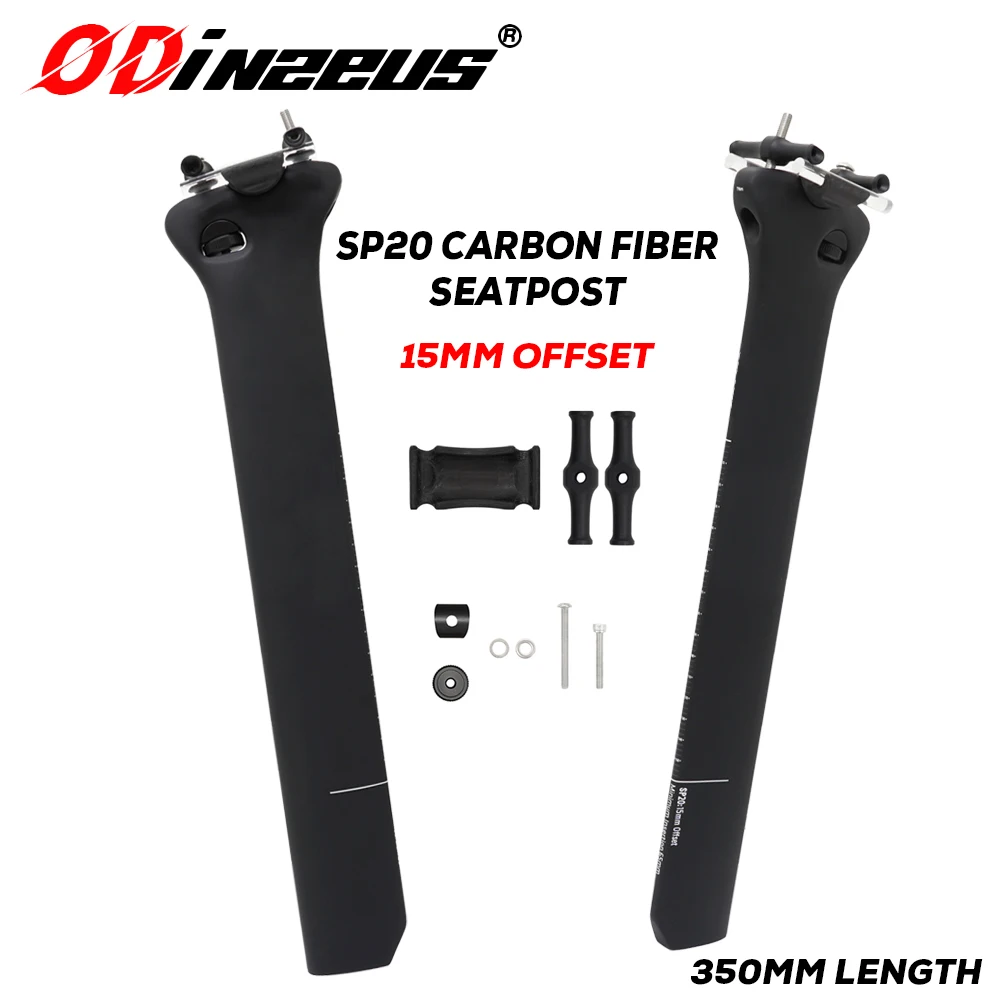 Image of ODINZEUS OEM SP20 Carbon-Sattelstütze 15mm Offset, 350mm, Aero-Sattelstütze für S5 S3 S2 S-Serie, Schwarz Matt Lackiert