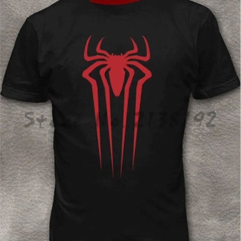 Футболка мужская с красным пауком, Модная хлопковая черная рубашка, топ в Европейском стиле, Размеры M, L, XL, 2XL, 3XL