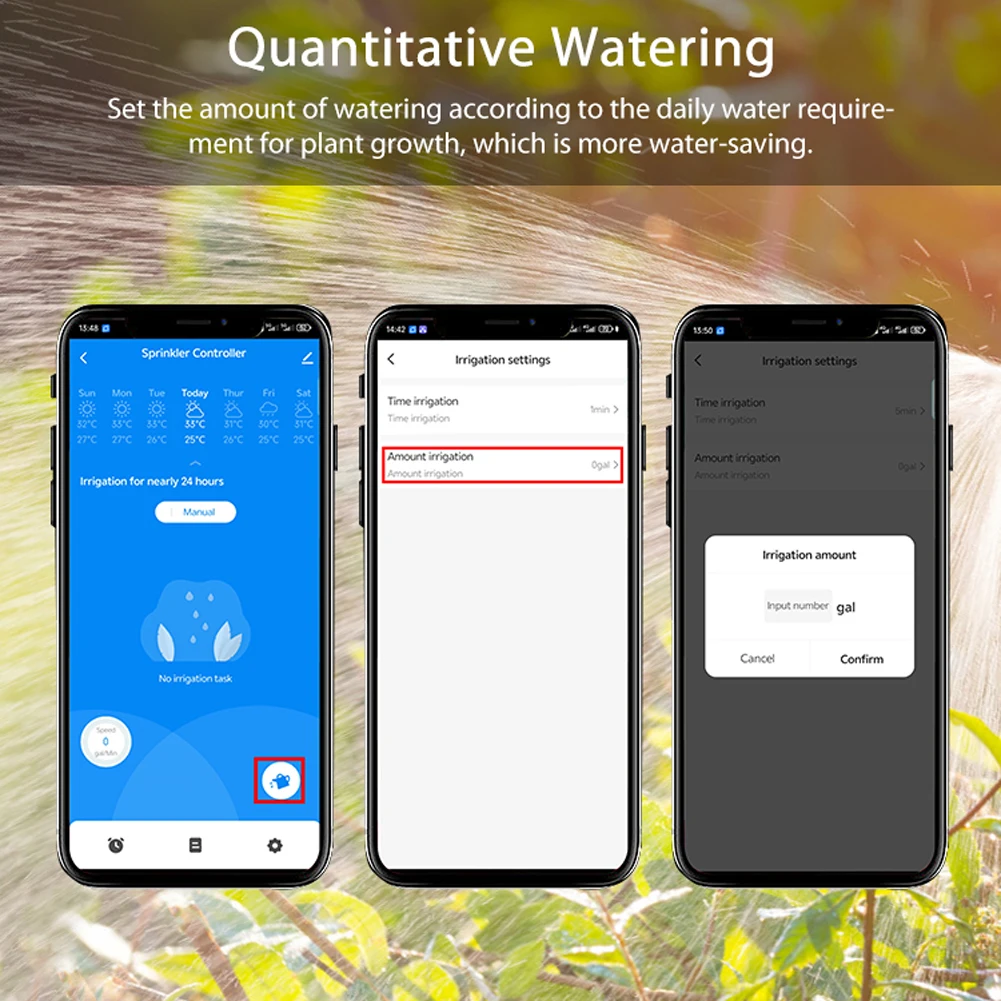 Tuya ZigBee 3.0 Sprinkler Timer Garden Automatic Watering Irrigation Timer Intelligent Valves Controller Quantitative Watering