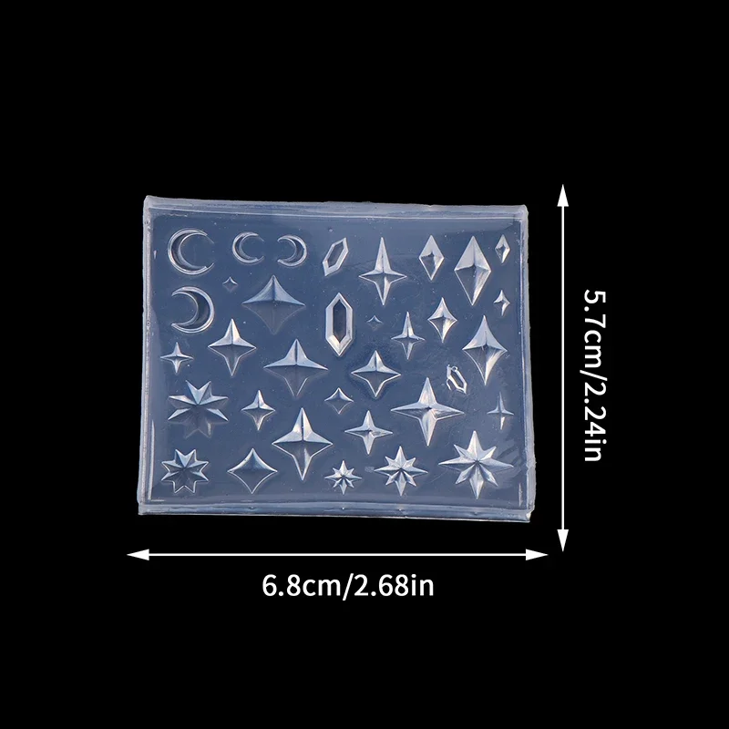 แม่พิมพ์ซิลิโคนสำหรับทำเล็บลายเพชร รูปทรงข้าวหลามตัด ดาวห้าแฉก อุปกรณ์ตกแต่งเล็บ DIY