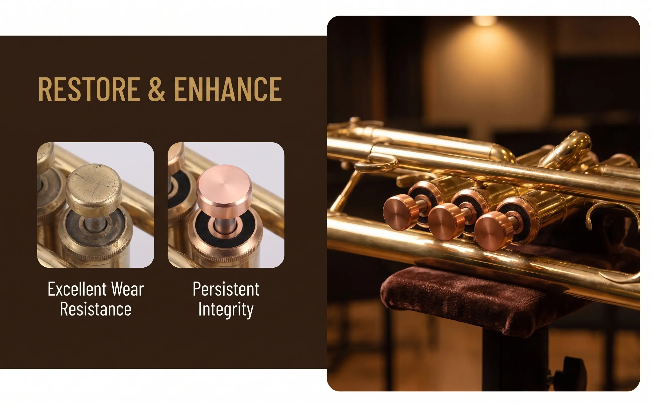 1Set Professional Trumpet Button Buckles with Sturdy Press Cover Design Non-Fading Deformation-Resistant Instrument Finger